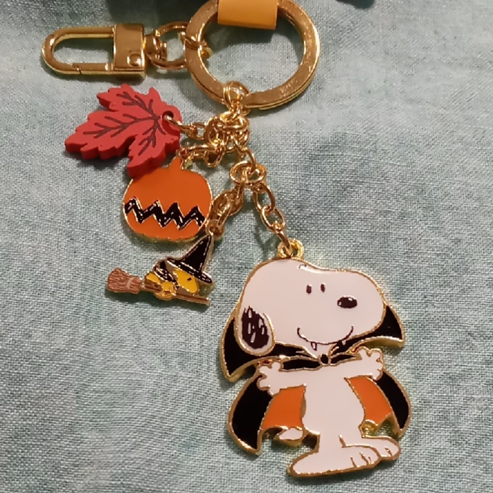 Peanuts Gold and Red Keychain